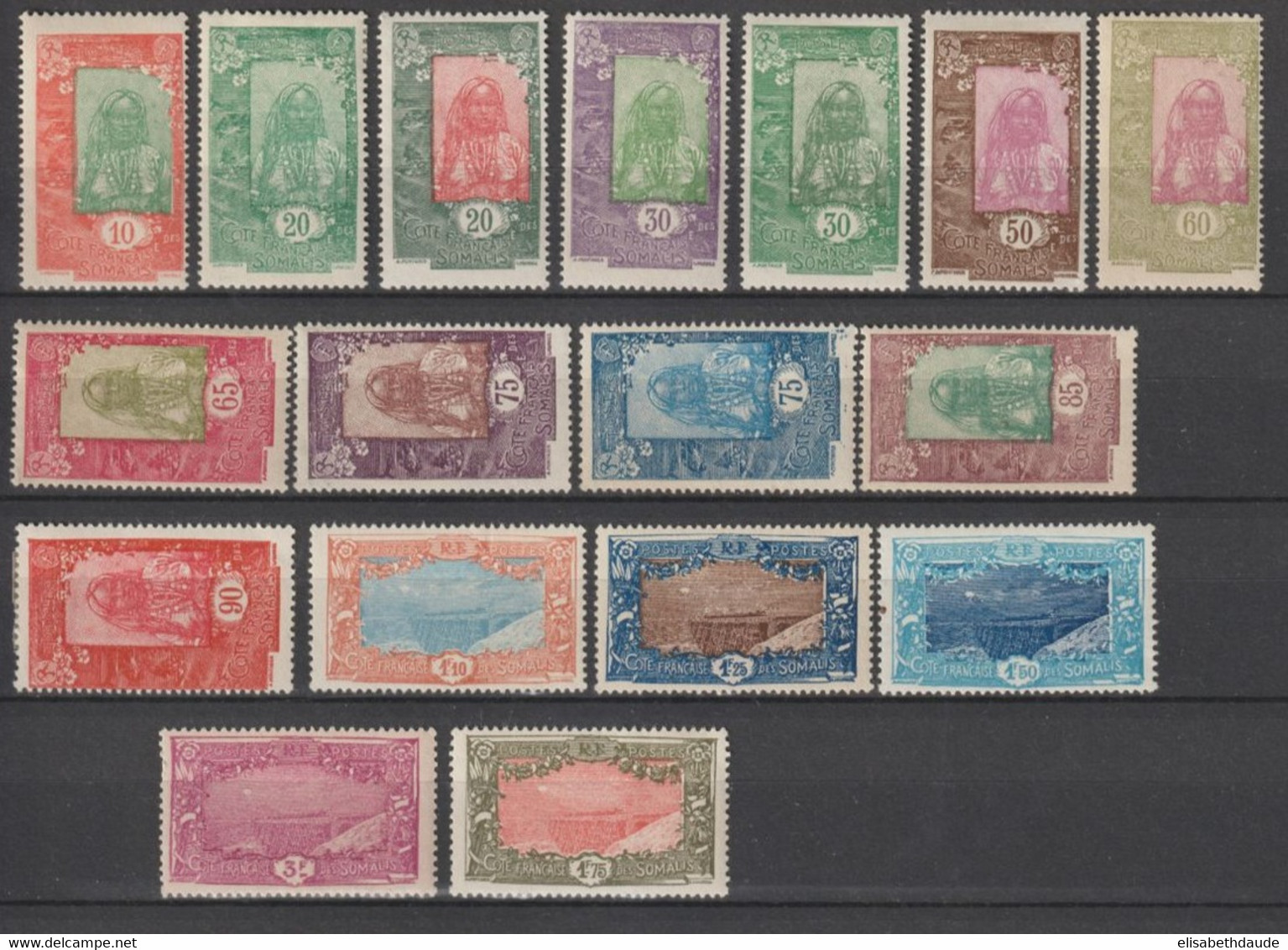 SOMALIS - 1925 - SERIE COMPLETE YVERT N° 122/136 * MH - COTE = 72.5 EUR. - Ungebraucht