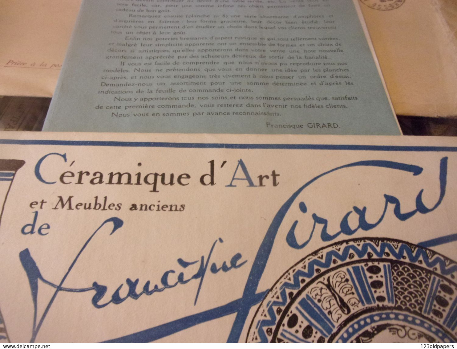 ️ RARE Catalogue FRANCISQUE GIRARD BOURG EN BRESSE POTERIE BRESSANE 1921 PLANCHES ART DECO CERAMIQUE D ART - Arte