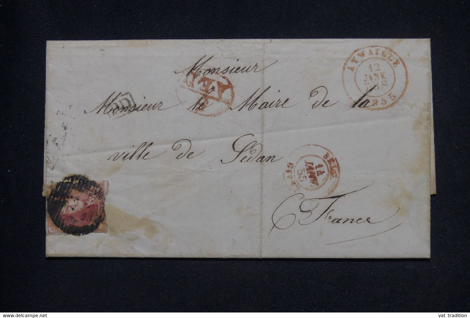 BELGIQUE - Léopold Non Dentelé 40ct Sur Lettre Pour Sedan En 1855 - L 135986 - 1849-1865 Medaglioni (Varie)