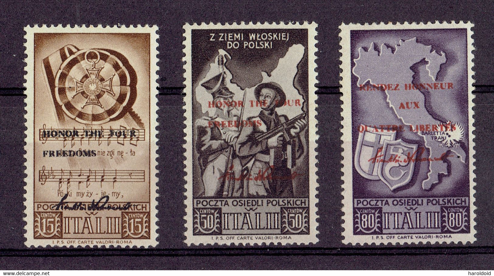 POLOGNE - POSTE COLONIE POLONAISE EN ITALIE - LOT TP X - Autres & Non Classés