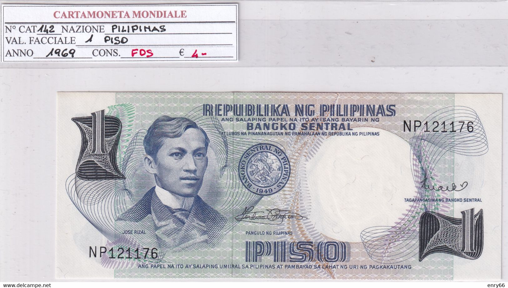 FILIPPINE 1 PISO 1969 P 142 - Philippines