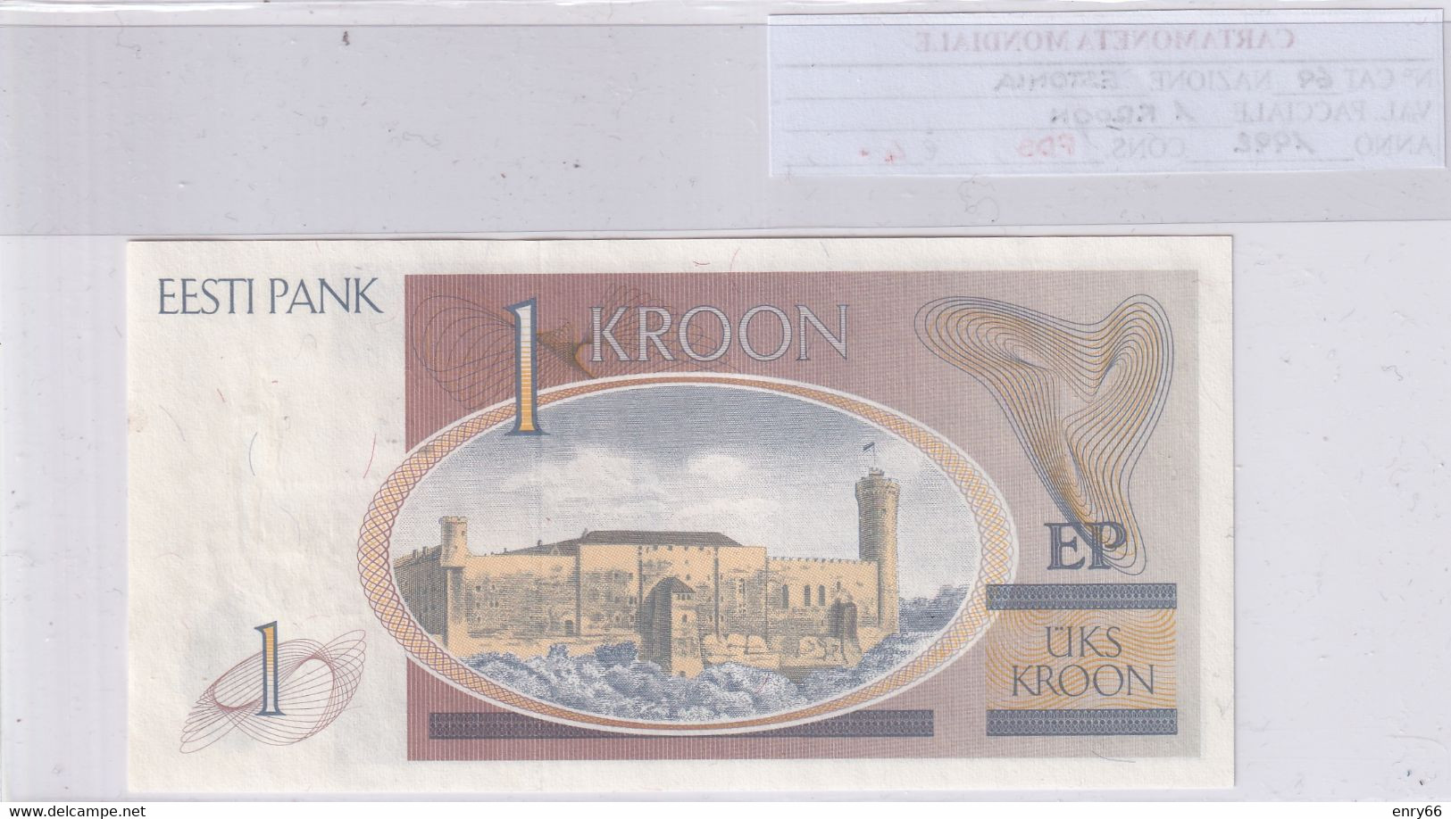 ESTONIA 1 KROON 1992 P 69 - Estonie