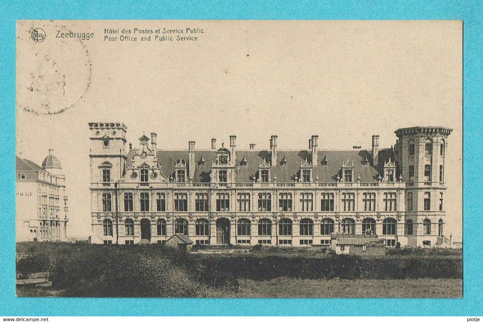 * Zeebrugge (Kust - Littoral) * (Nels, Edition J. Revyn) Hotel Des Postes Et Service Public, Post Office, Digue, Old - Zeebrugge