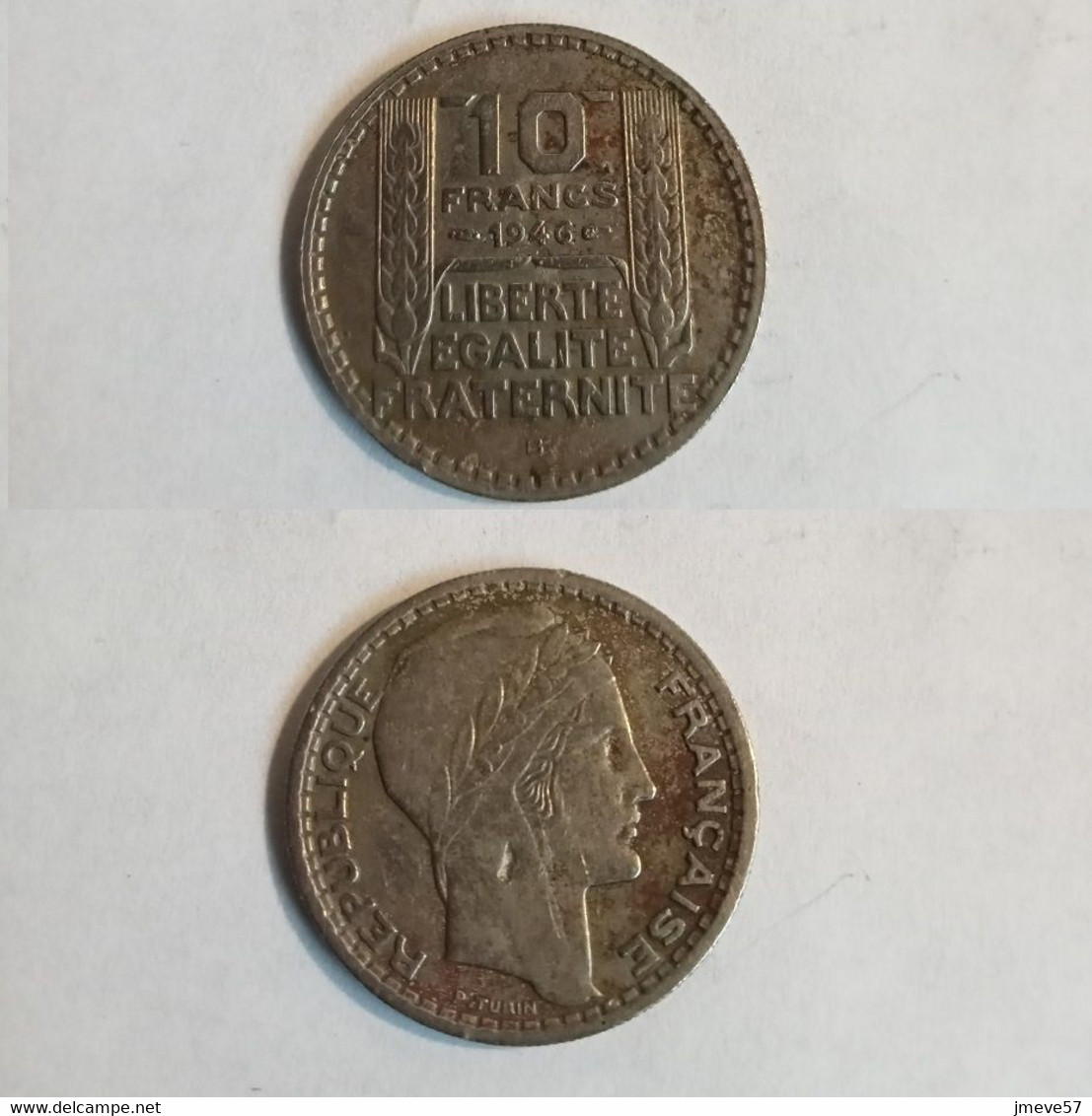 10 FRANCS TURIN 1946 - GROSSE TETE - RAMEAUX COURTS F361A/2 - 10 Francs