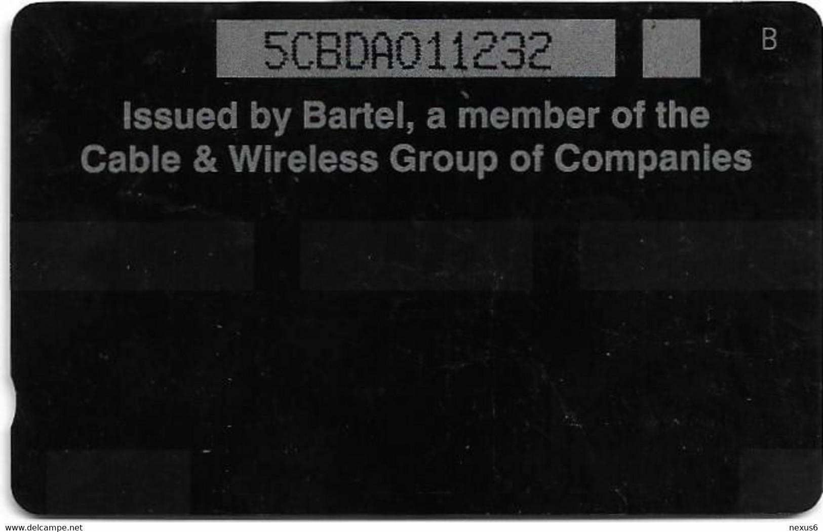 Barbados - C&W (GPT) - Totally Digital, Staff At Bartel (No Logo) - 5CBDA - 1991, 10B$, 15.000ex, Used - Barbades