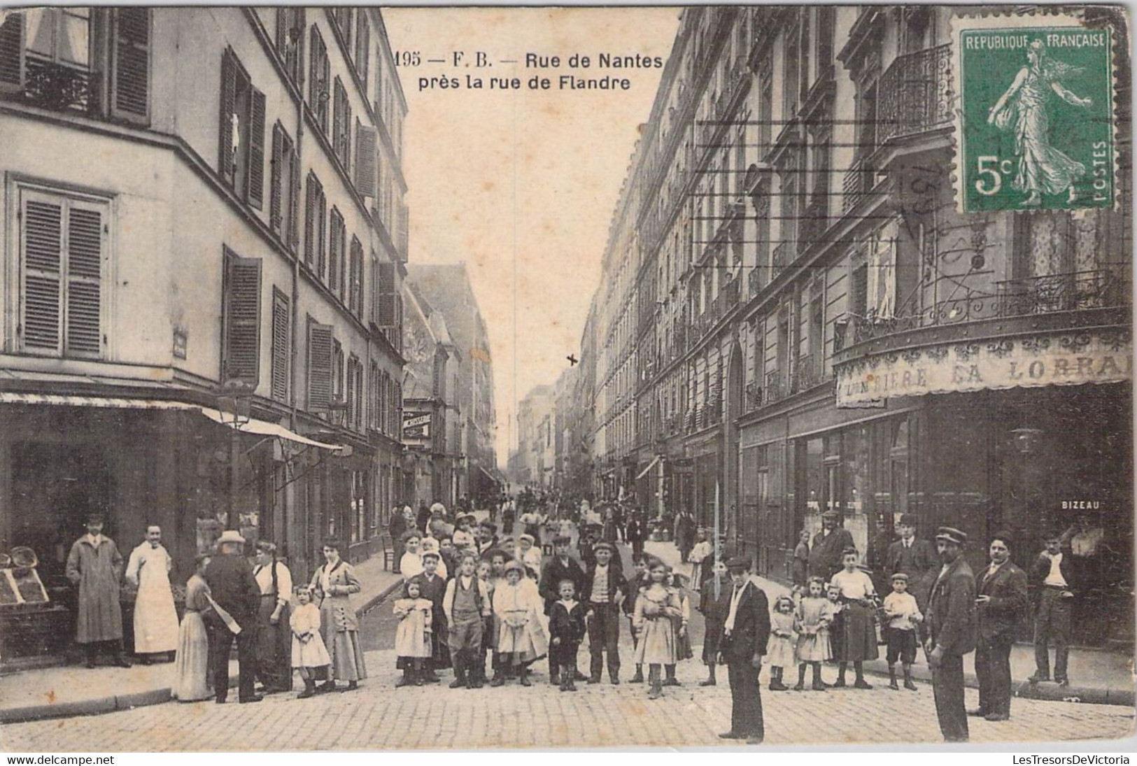 CPA France - Paris - F. B. - Rue De Nantes Prés De La Rue De Flandre - Oblitérée - Animée - Groupe D'enfants - Rue - Autres & Non Classés