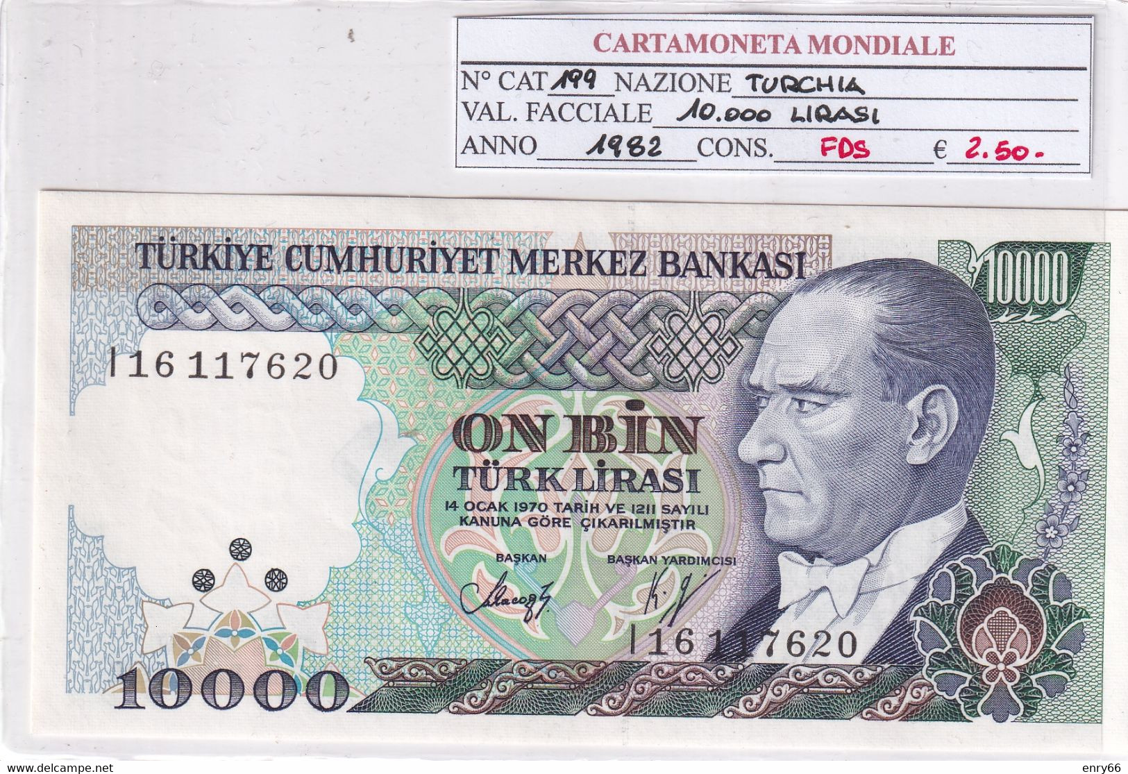 TURCHIA 10'000 LIRASI 1982 P 199 - Turquie