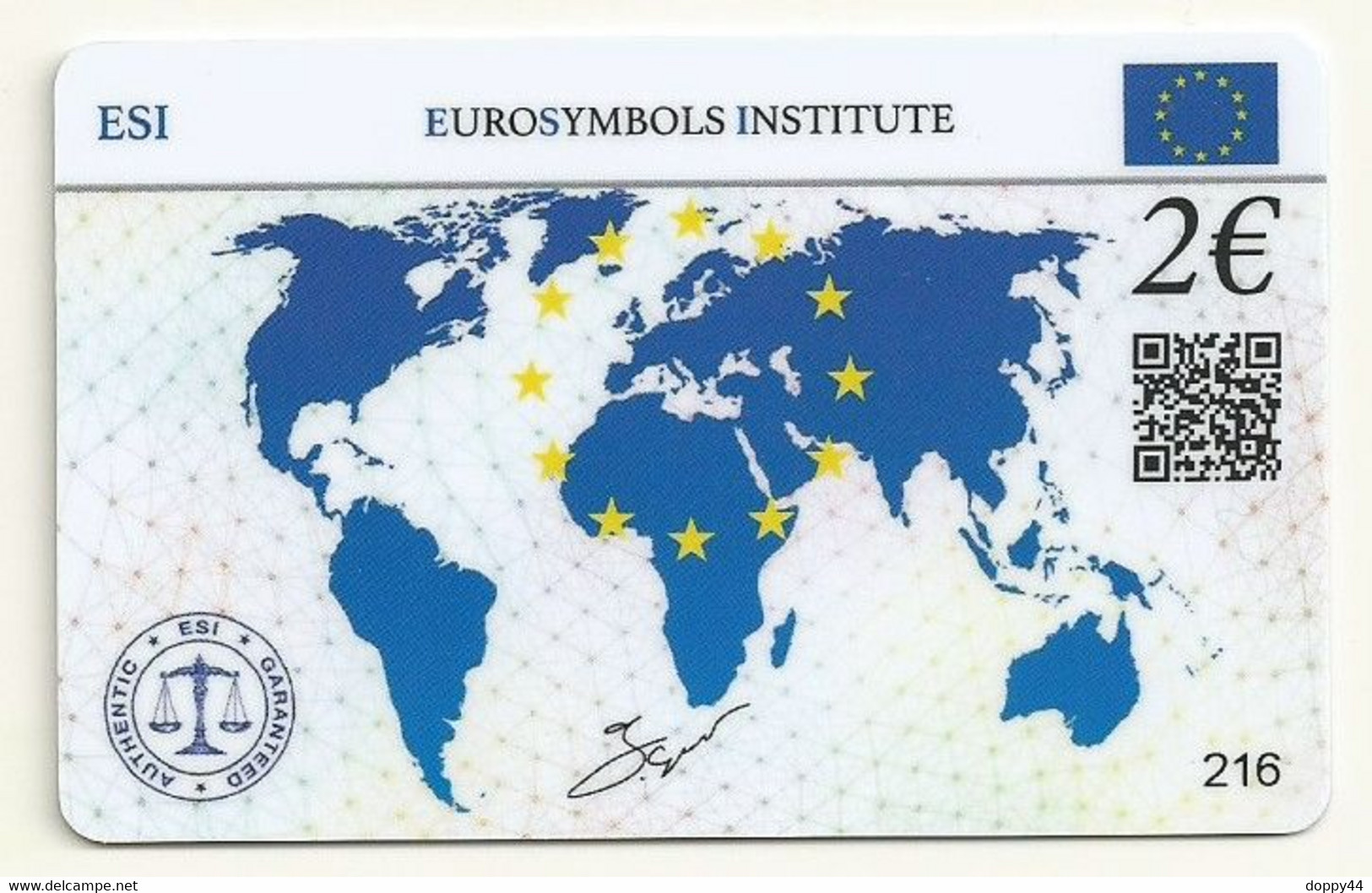 CARTE DE COLLECTION SANS PIECE VATICAN  EMISE  PAR EUROSYMBOLS INSTITUTE  ESI ID CARD MILLESIME 2004 - Vatikan