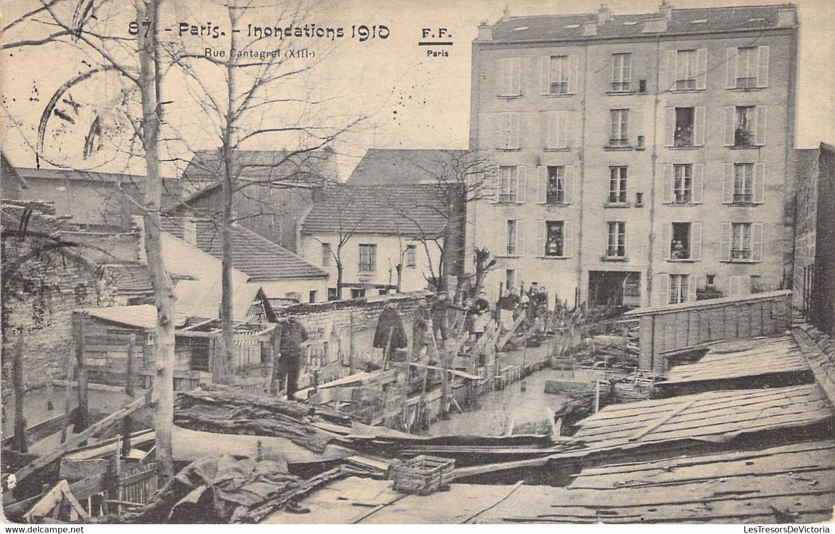 CPA France - Paris - Inondations De 1910 - Rue Cantagrel - XIIIe - F. F. Paris - Oblitérée Bruxelles 1910 - La Crecida Del Sena De 1910