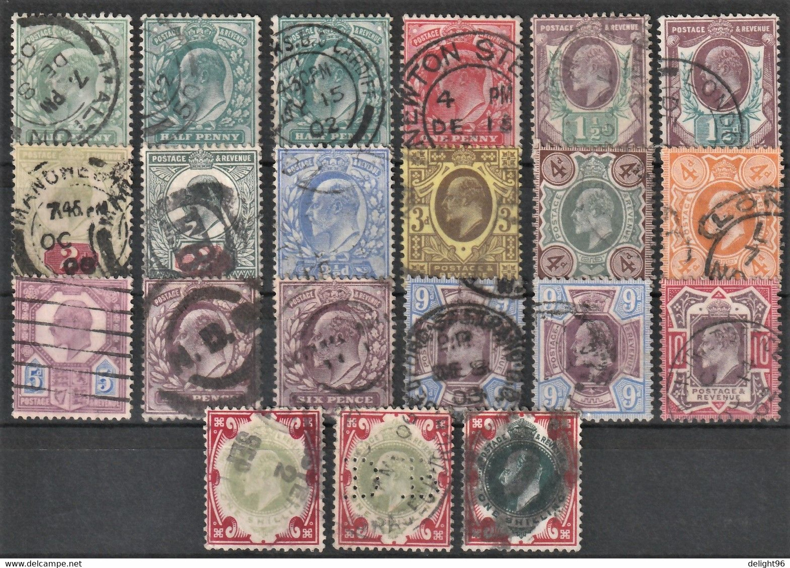 1902/1909 Great Britain King Edward VII Definitives (O / Used) - Used Stamps