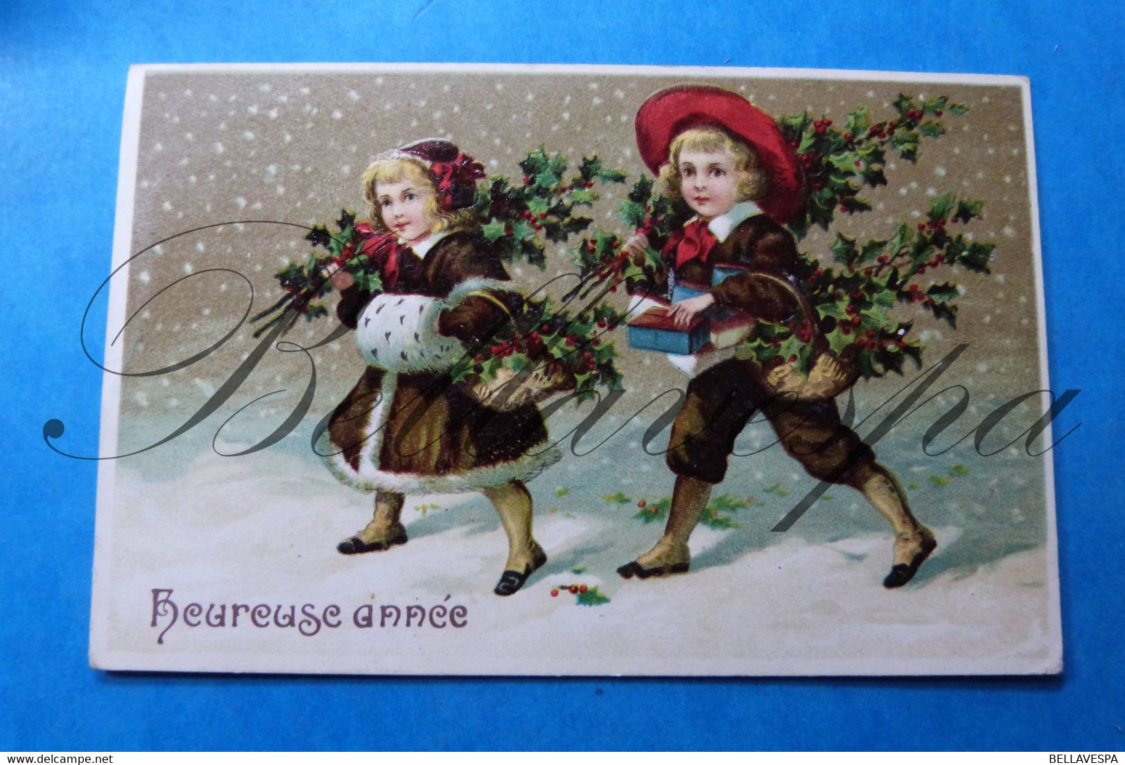 Fantasie Relief Gaufre  Bonne Et Heureuse Année.  O.&M B R-1910 - Other & Unclassified