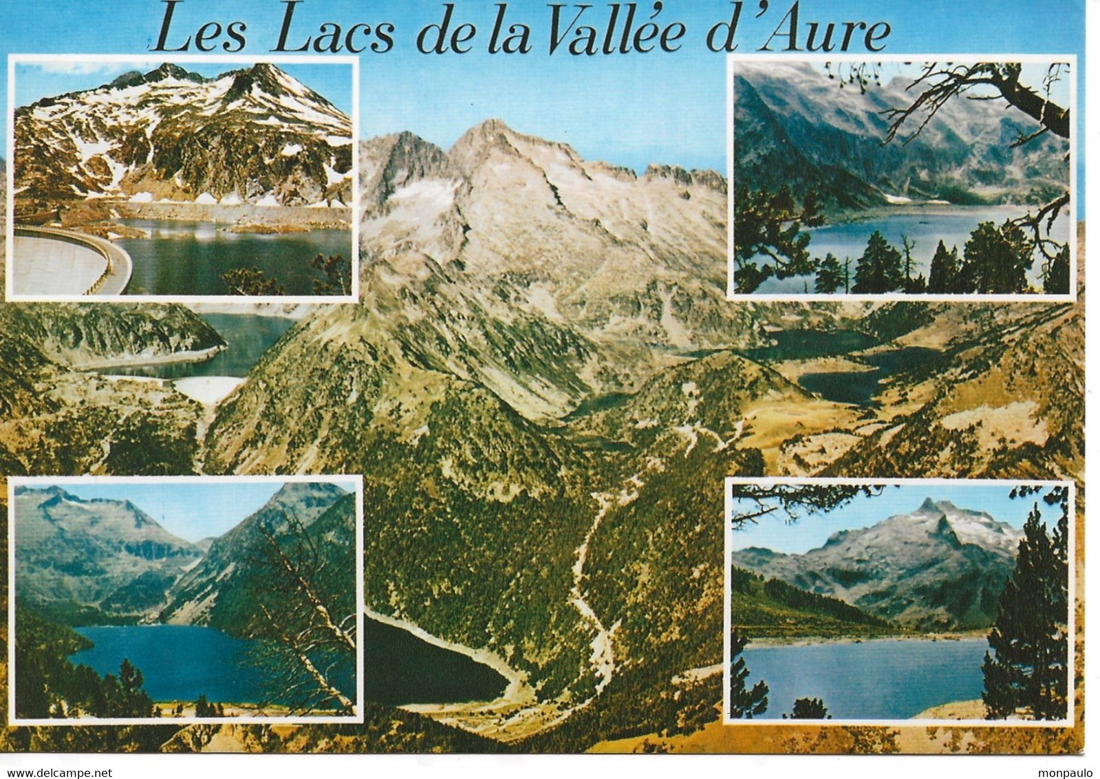 65. CPM. Hautes Pyrénées. En Vallée D'Aure. Les Lacs Du Massif De Nouvelle (Capdelong, Oregon, Aubert, Aumar) (5 Vues) - Vielle Aure