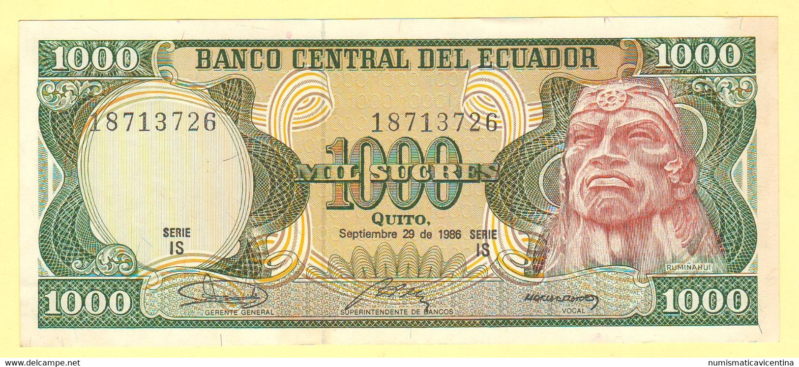 Ecuador 1000 Sucres 1986 Banco Central Ecuador - Ecuador