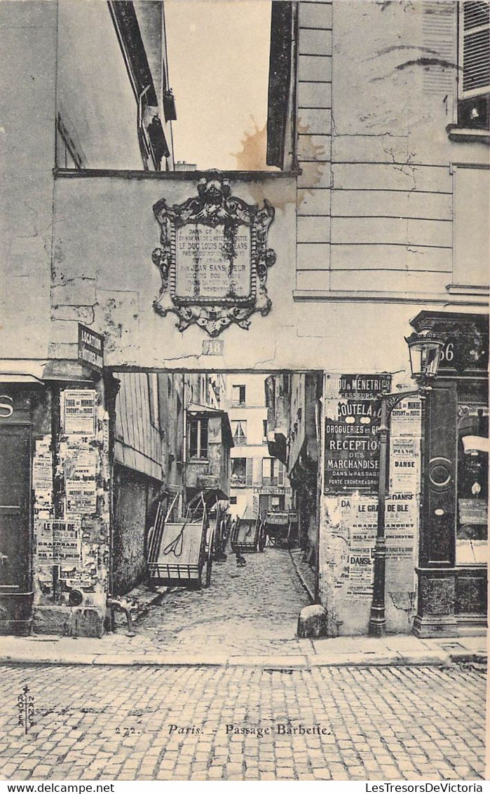 CPA France - Paris - Passage Barbette - Royer Nancy - Oblitérée Paris Septembre 1906- Ruelle - Charrette - Affiche Pub. - Autres & Non Classés