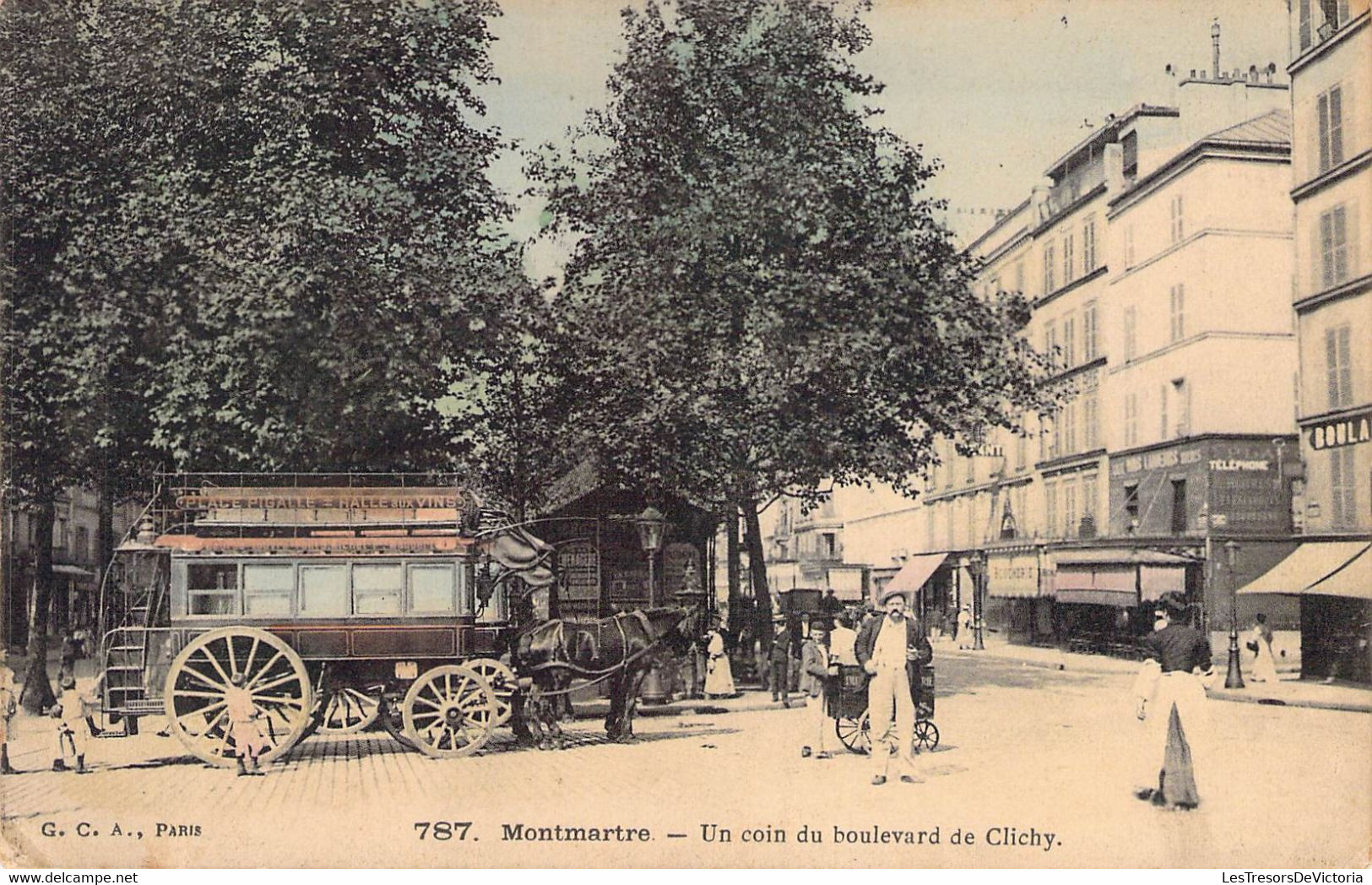 CPA France - Paris - Montmartre - Un Coin Du Boulevard De Clichy - G. C. A. - Oblitérée 1907 - Animée - Attelage - Autres & Non Classés