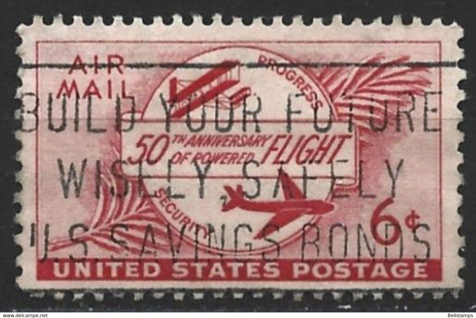 United States 1953. Scott #C47 (U) Powered Flight, 50th Anniv.  *Complete Issue* - 2a. 1941-1960 Oblitérés