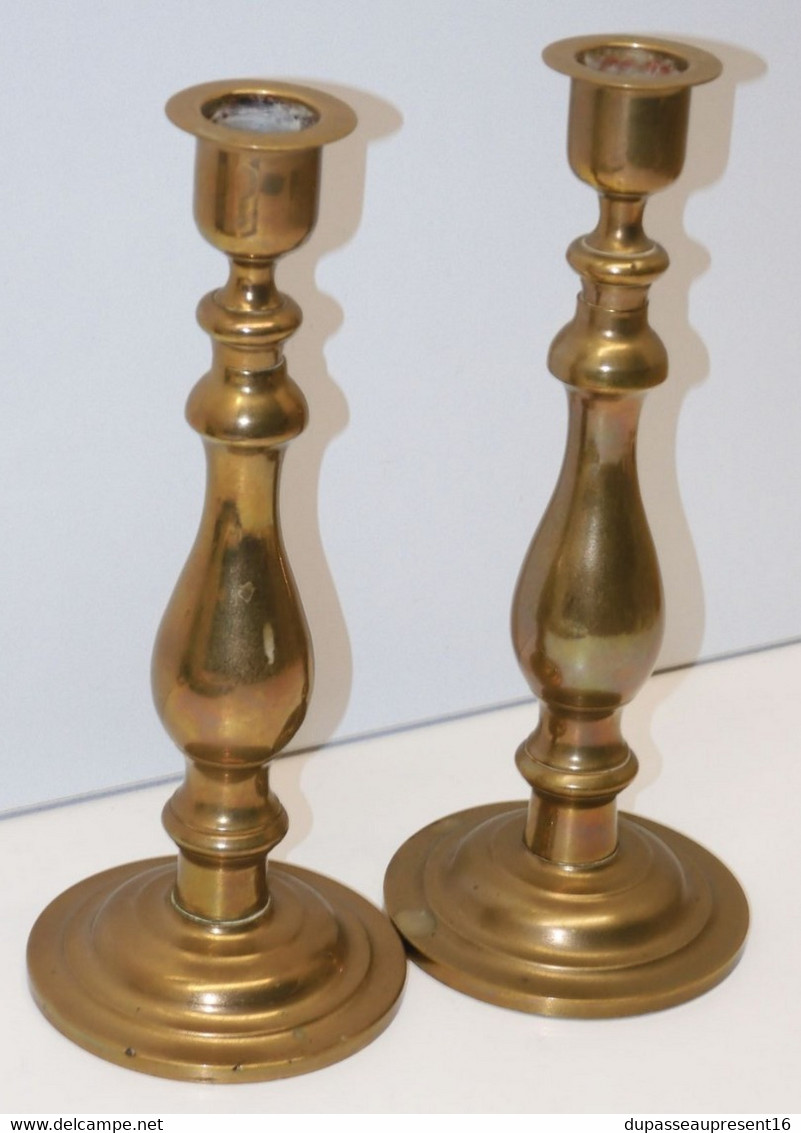 *2 BOUGEOIRS BRONZE ou LAITON XXe VINTAGE déco TABLE BOUGIE COLLECTION  E