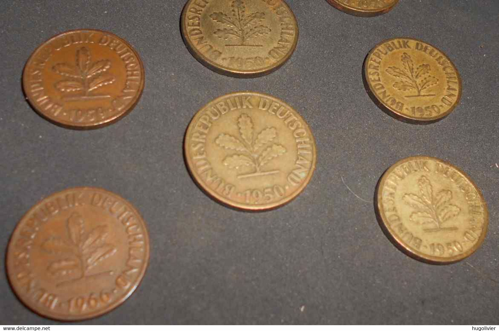 Lot De 10 Monnaies 1 2 5 10 Pfennig Années 50 60 Et 1970 Bundes Republik Deutschland - Collections