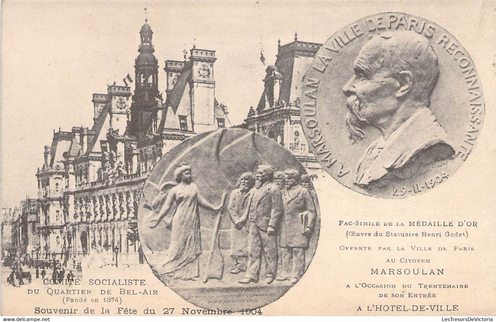 CPA France - Paris - Comité Socialiste Du Quartier De Bel Air Fondé En 1874 - Souvenir De La Fête Du 27 Nov. 1904 - DND - Autres & Non Classés