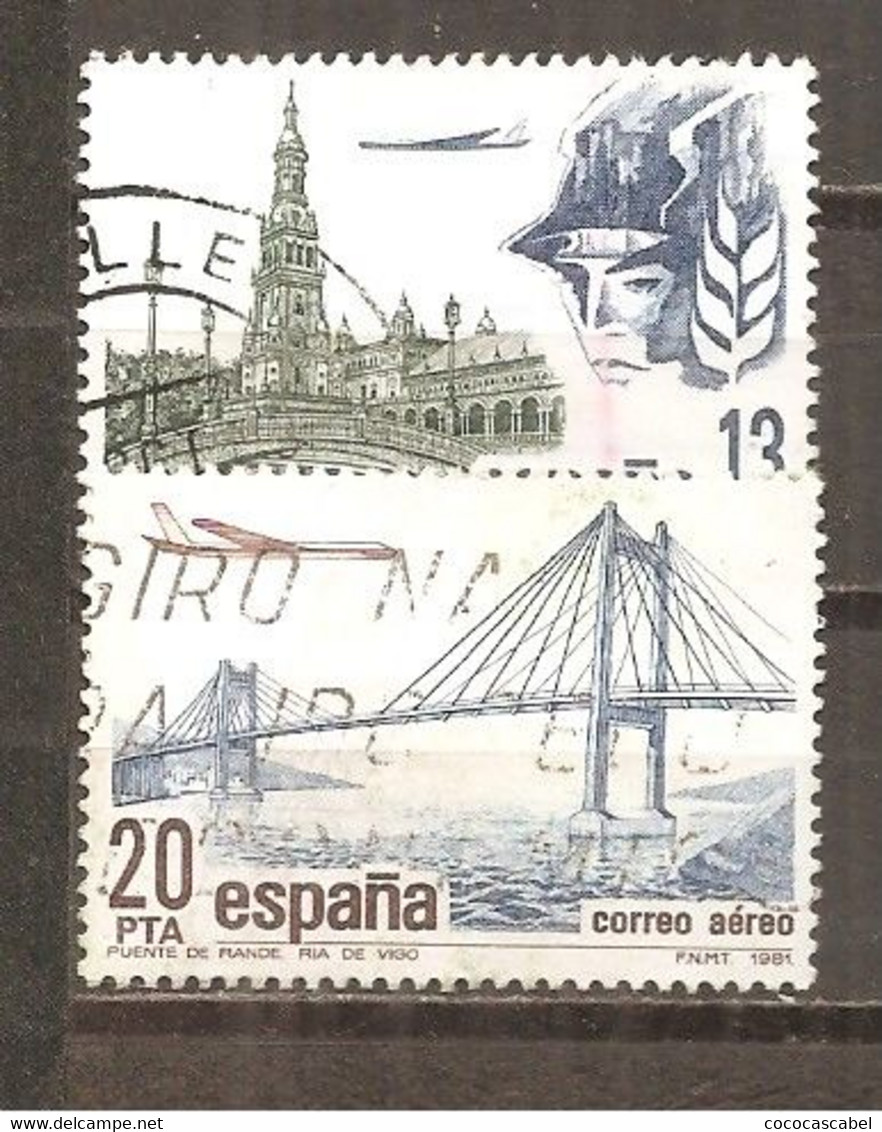 España/Spain-(usado) - Edifil  2635-36  - Yvert  Aéreo 298-99 (o) - Oblitérés