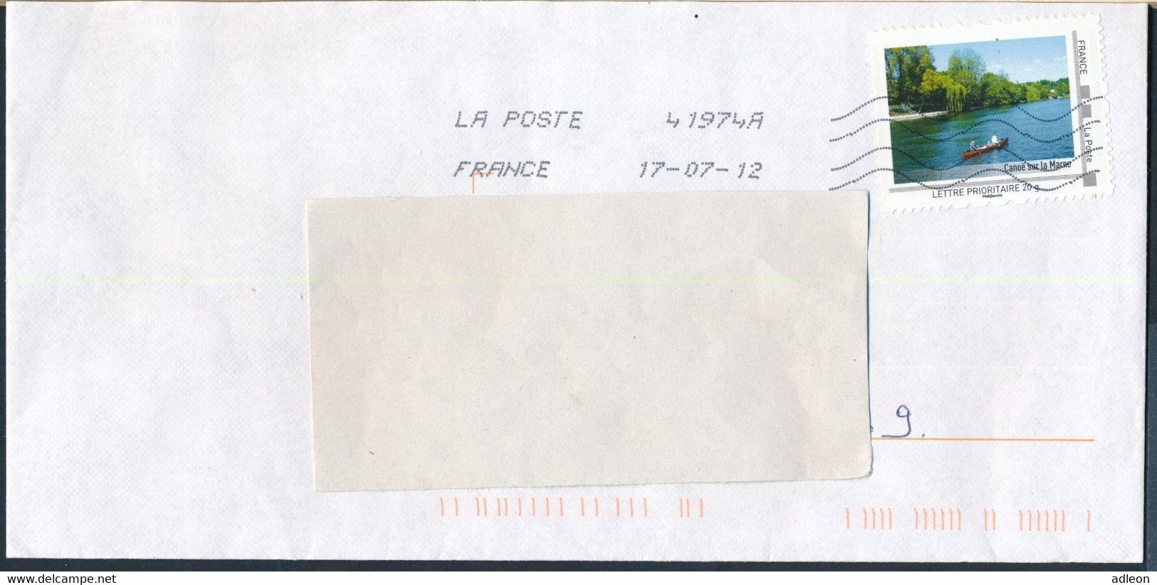 France-IDTimbres - Canoë Sur La Marne - YT IDT 7 Sur Lettre Du 17-07-2012 - Cartas & Documentos