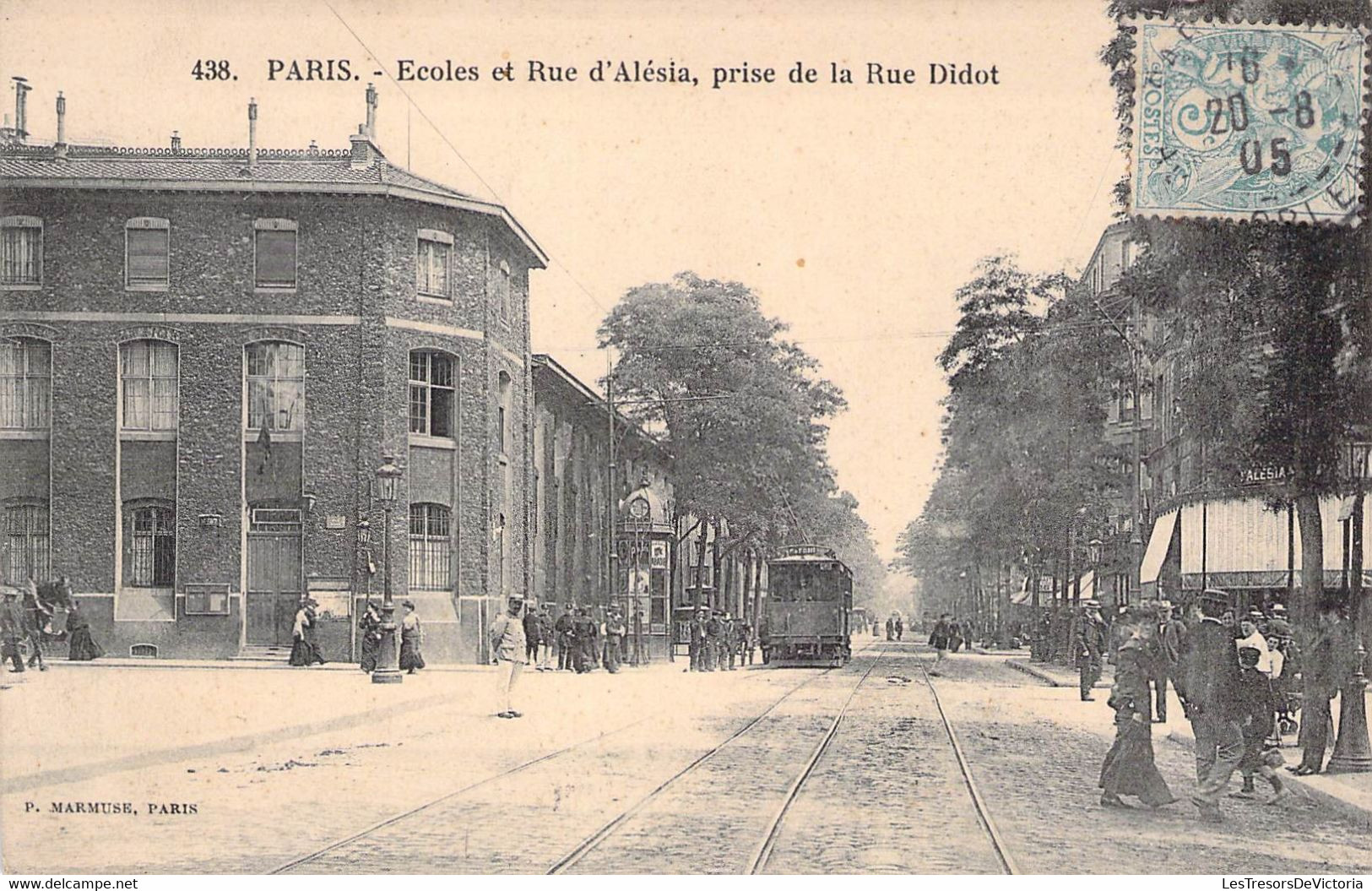 CPA France - Paris - Ecoles Et Rue D Alesia - Prise De La Rue Didot - Oblitérée 1905 - P. Marmuse - Chemin Ferré - Animé - Onderwijs, Scholen En Universiteiten