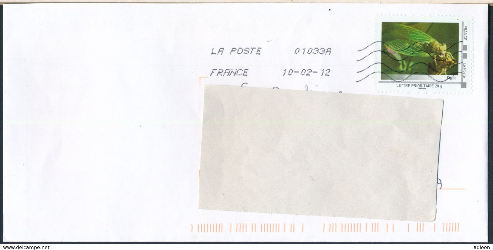France-IDTimbres - Cigale - YT IDT 7 Sur Lettre Du 10-02-2012 - Lettres & Documents