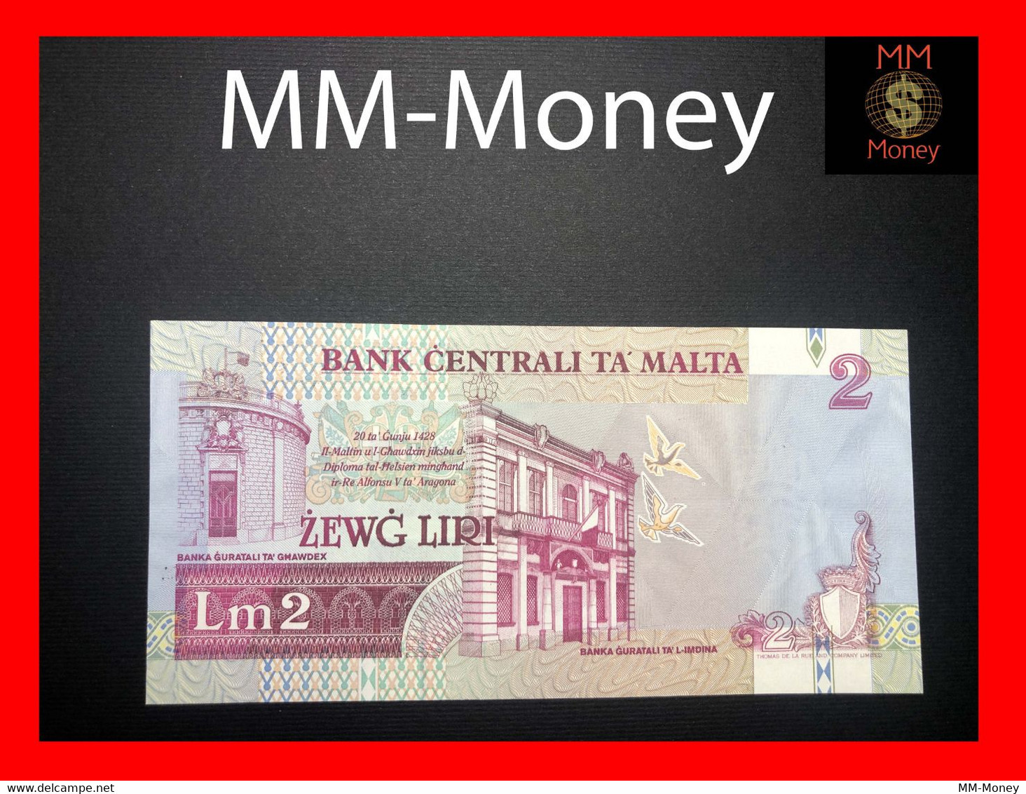 Malta  2  Liri  1989   P.  41   UNC - Malta