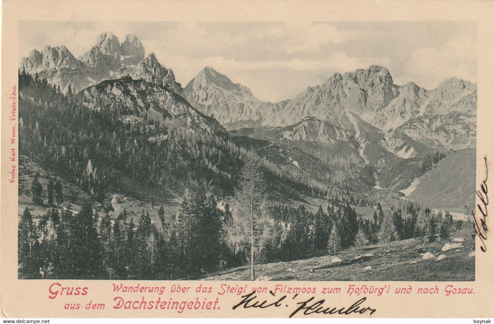 SALZ108  --  GRUSS AUS DEM  DACHSTEINGEBIET  --   S. STEMPEL :  FILZMOOS  --  1900 - Filzmoos