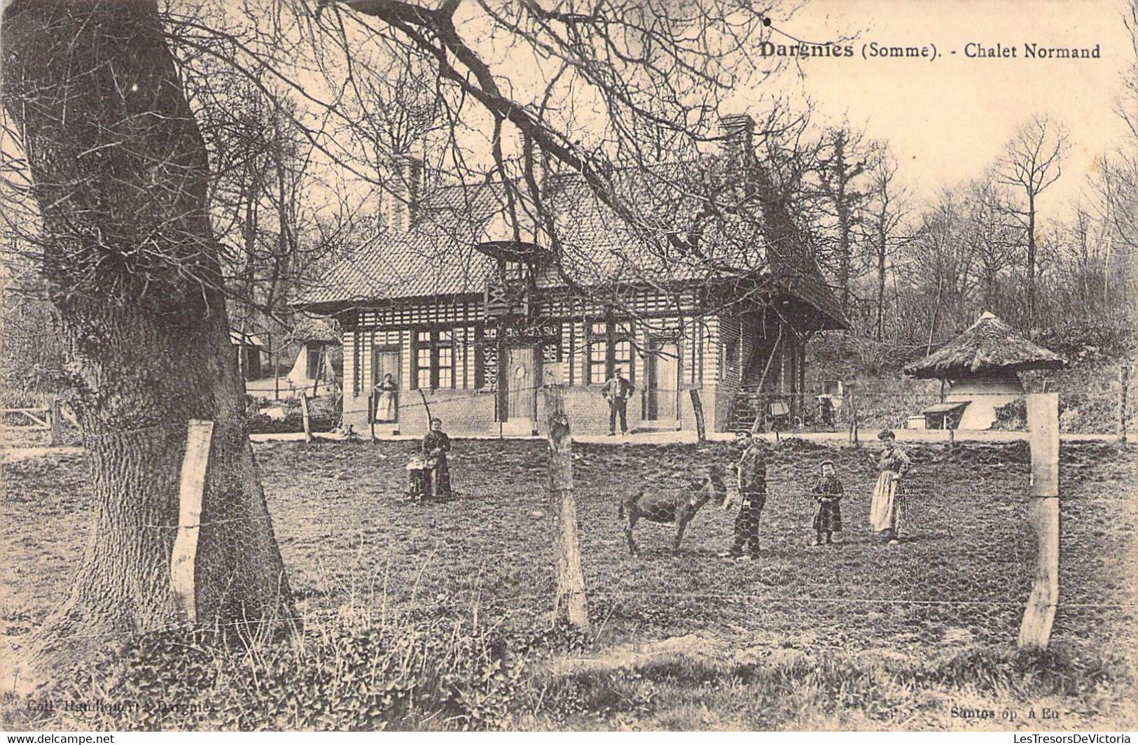 CPA France - Landes - Dargnies - Somme - Chalet Normand - Oblitérée - Ferme - âne - Enclos - Animée - Autres & Non Classés