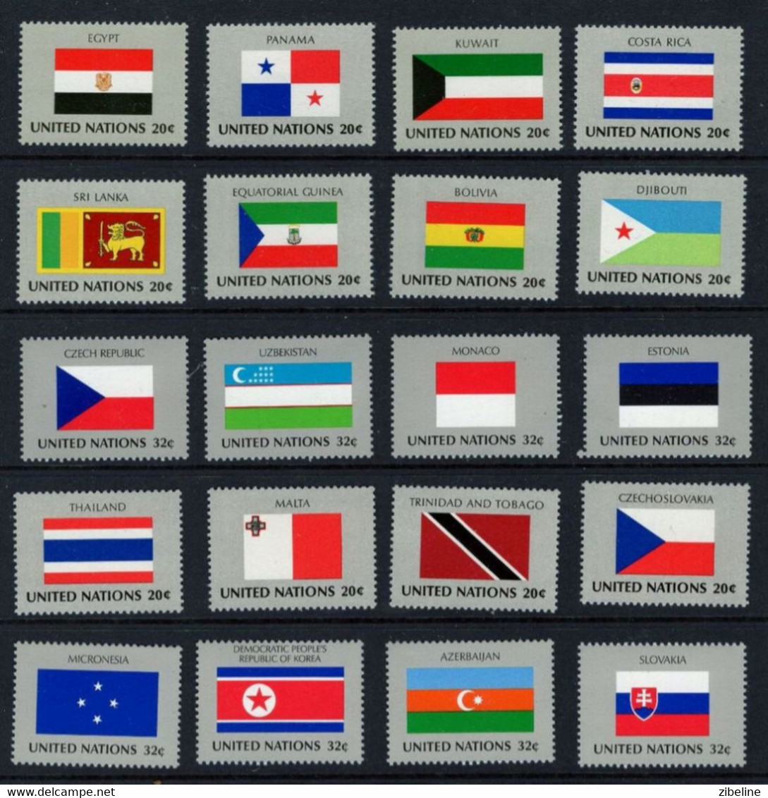 ZIBELINE ONU 40 DRAPEAUX FLAG MNH XX 2 Scans - Vrac (max 999 Timbres)