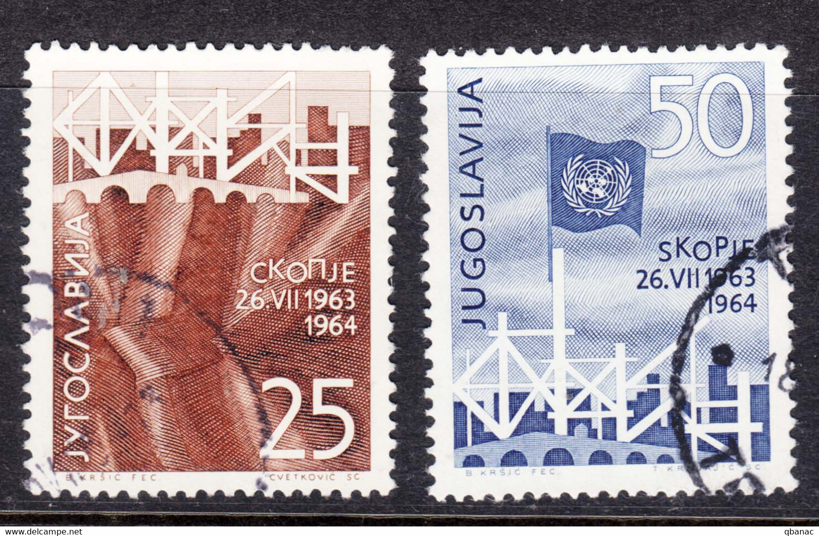 Yugoslavia Republic 1964 Mi#1082-1083 Used - Oblitérés