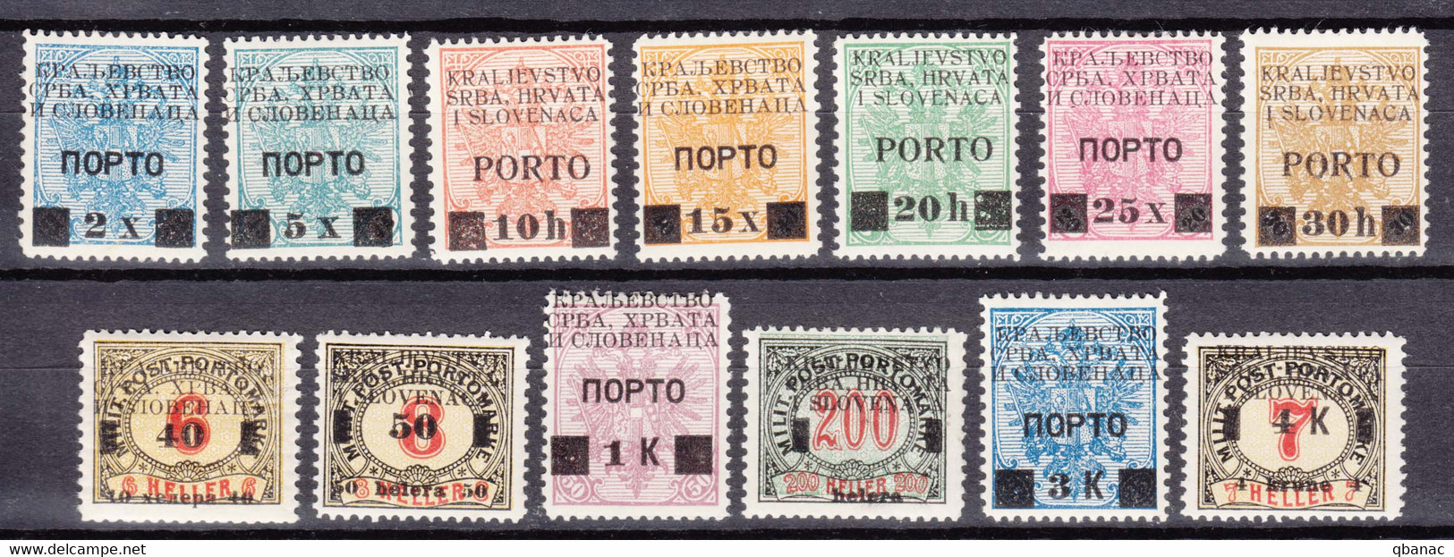 Yugoslavia Kingdom SHS, 1919 Issues For Bosnia Porto Mi#14-26 Mint Hinged - Nuevos