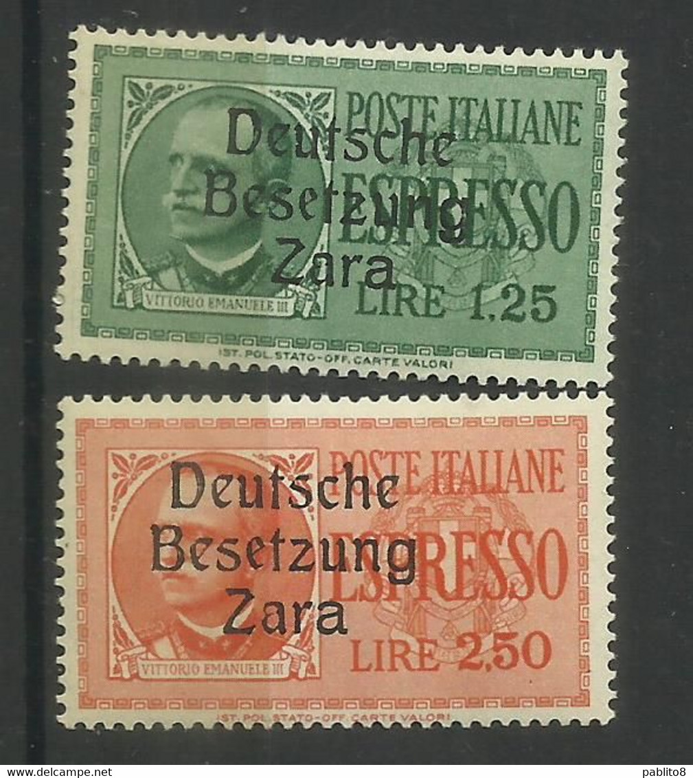 ZARA 1943 VARIETÀ VARIETY SOPRASTAMPATI D'ITALIA ESPRESSI SERIE COMPLETA MNH - Occup. Tedesca: Zara