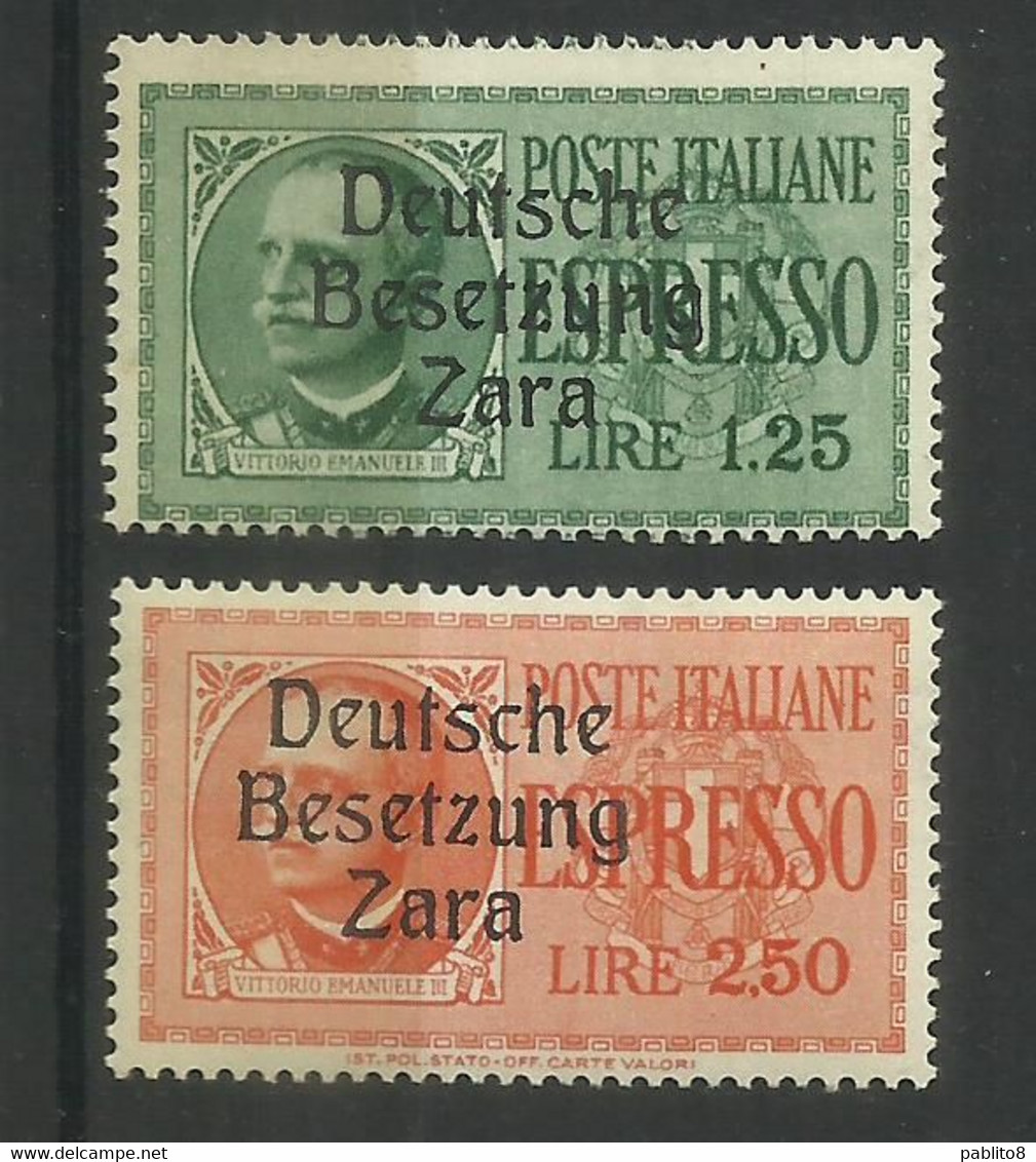 ZARA 1943 VARIETÀ VARIETY SOPRASTAMPATI D'ITALIA ESPRESSI SERIE COMPLETA MNH - Duitse Bez.: Zara