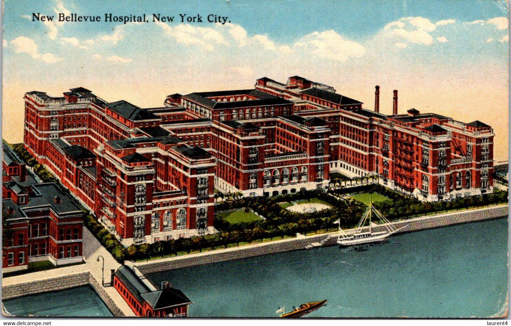 (1 N 7) VERY OLD - Colorised - USA - New York City New Bellevue Hospital (posted 1919) - Santé