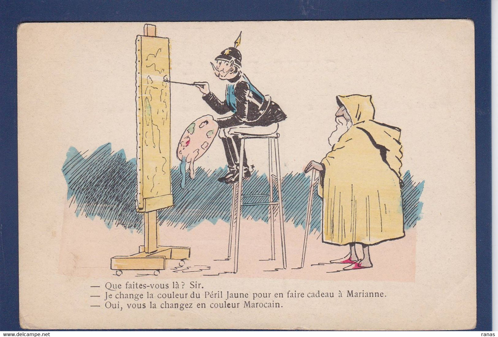 CPA Maroc Caricature Satirique Kaiser Allemagne Non Circulé - Sonstige & Ohne Zuordnung