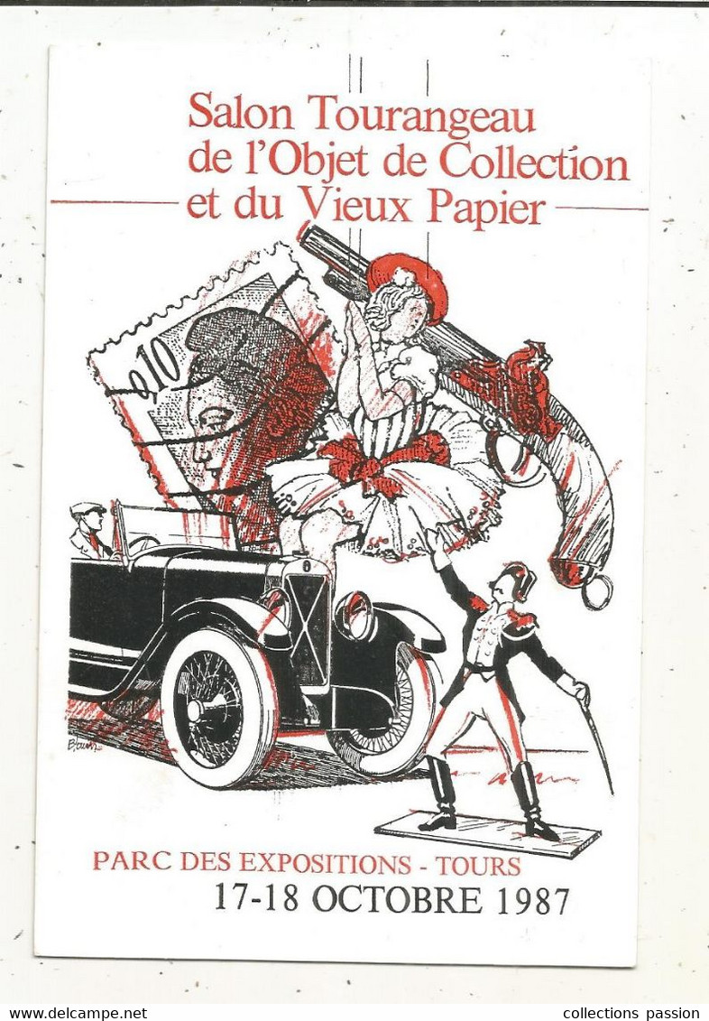 Cp, Bourses & Salons De Collections, SALON TOURANGEAU DE L'OBJET DE COLLECTION ET DU VIEUX PAPIERS, 1987, TOURS - Collector Fairs & Bourses