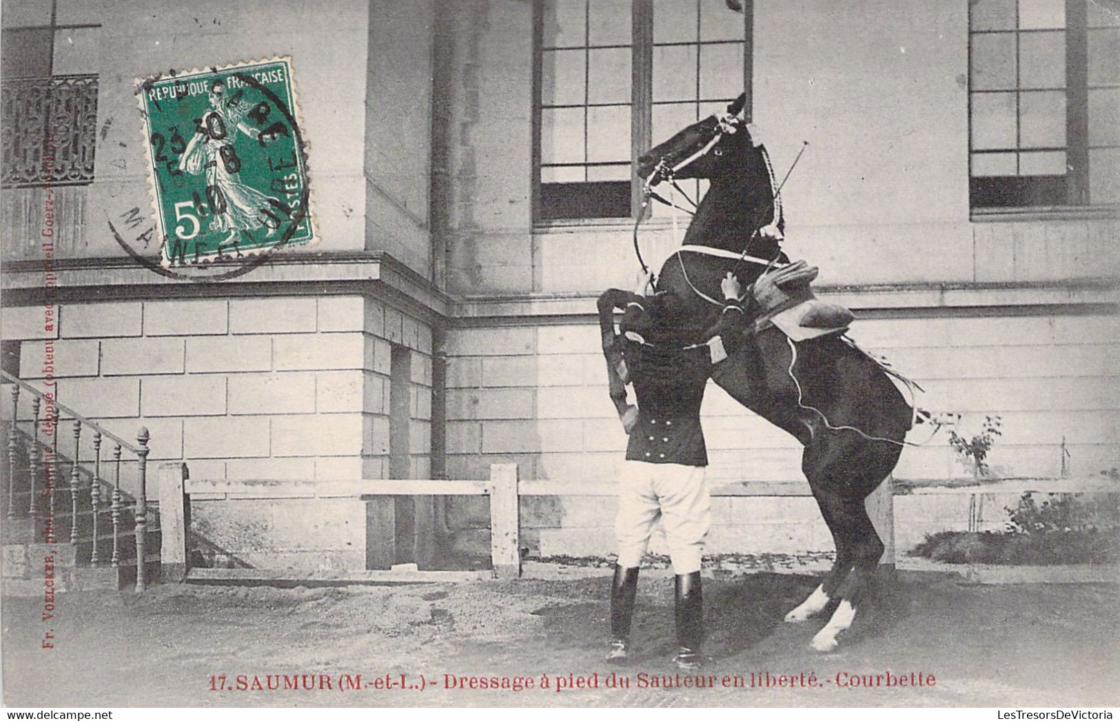 CPA - MILITARIAT - SAUMUR - Dressage à Pied Du Sauteur En Liberté - Courbette - Cheval - Other & Unclassified
