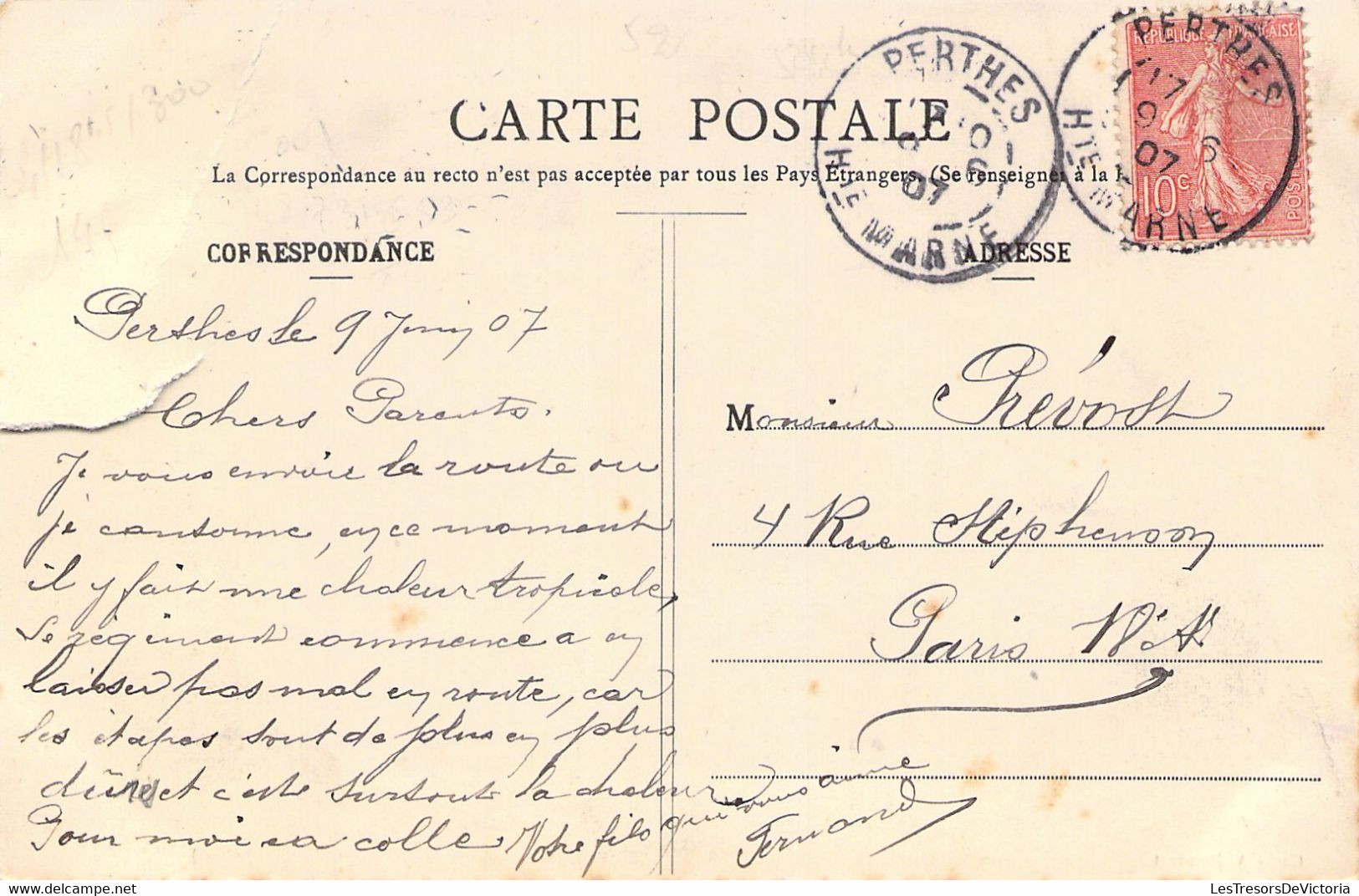 CPA - FRANCE - 52 - PERTHES - La Grande Route - Animée - Pliure ETAT - Other & Unclassified