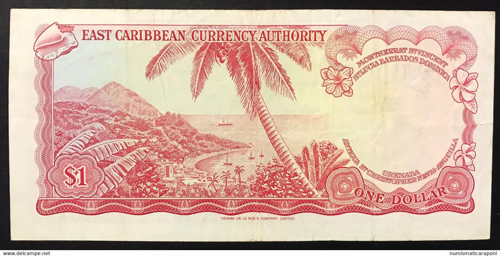 EAST CARIBBEAN STATES $ 1 Dollar 1965 Pick#13d Vf+ Bb+ LOTTO 3834 - East Carribeans