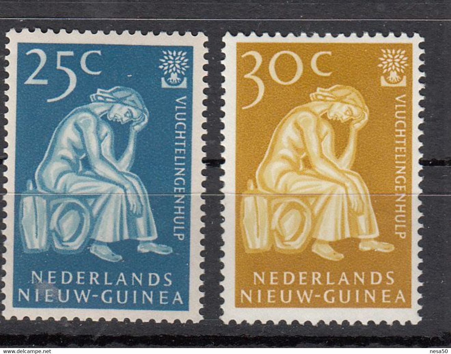 Nederland Nieuw-Guinea 1960 Mi Nr 61 - 62, Vluchtingen, Refugees,    Postfris Met Plakker - Nederlands Nieuw-Guinea