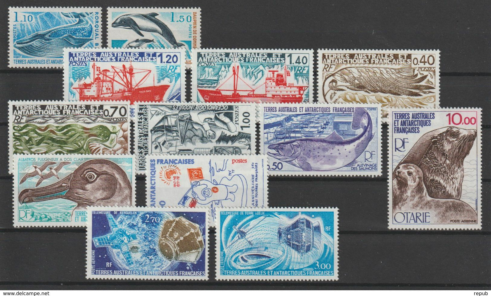 TAAF Année Complète 1977 64-73 Et PA 48-50 ** MNH - Komplette Jahrgänge