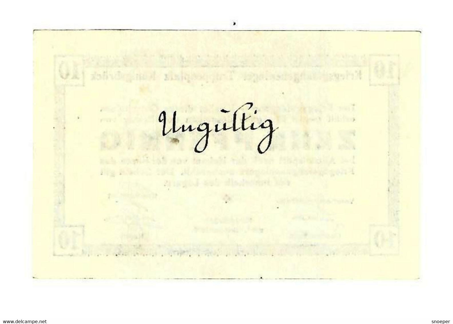 *germany Kriegs Gefangenen Lager Konigsbruck 10 Pfennig  05.04 - Other & Unclassified