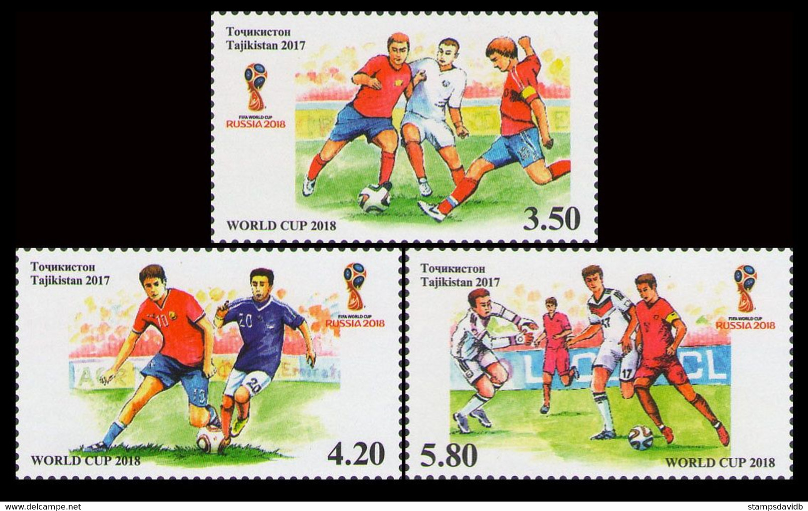 2017 Tajikistan  761-763 2018 FIFA World Cup In  Russia 9,50 € - 2018 – Russland