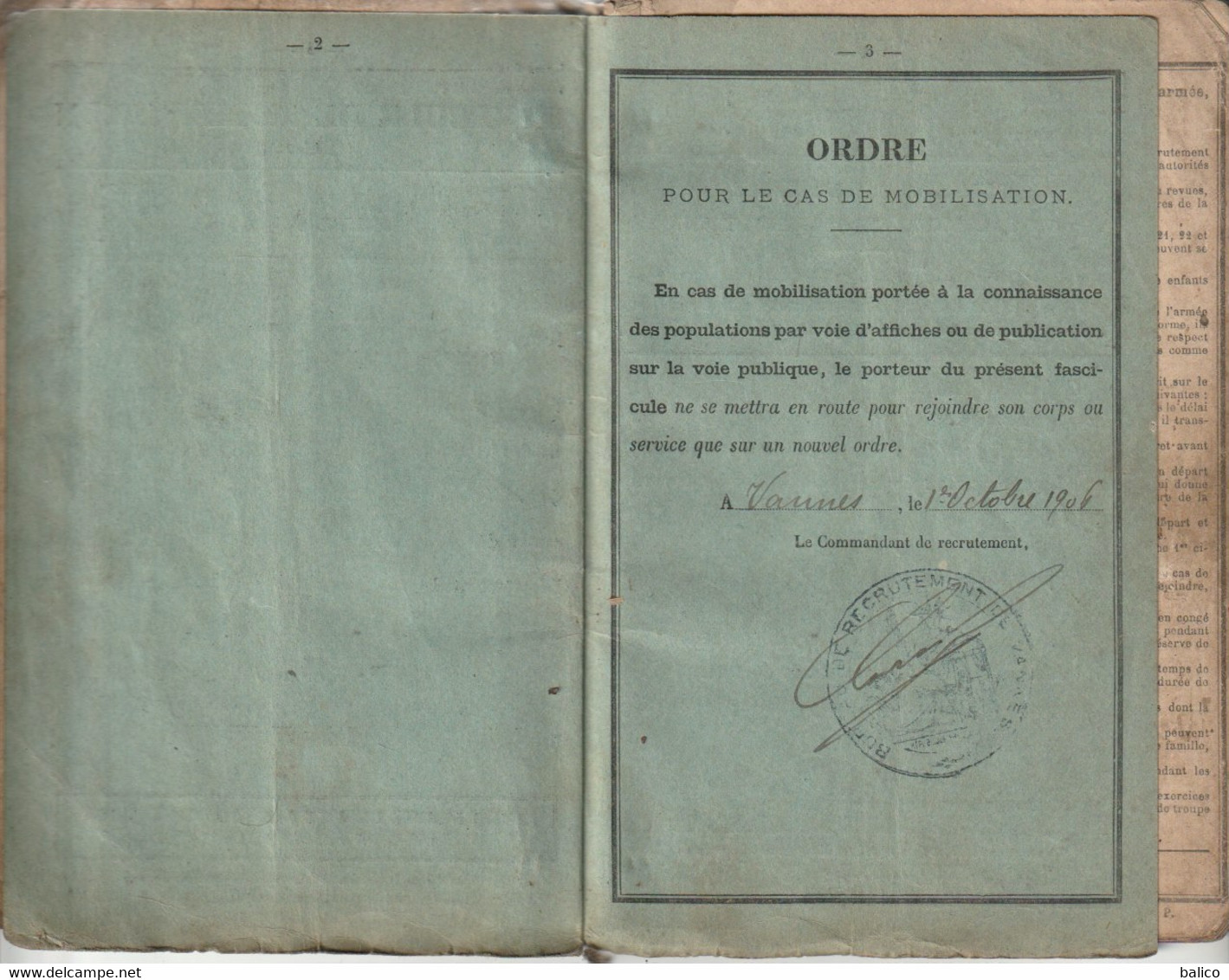 Fascicule De Mobilisation  1886 - Le Cadre Joseph, St. Malo Des 3 Fontaines (clairon) - 62 ème Régiment D'Infanterie - Corta-puros