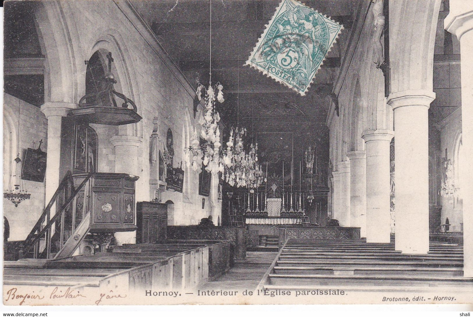 CPA HORNOY INTERIEUR DE L' EGLISE PAROISSIALE - Hornoy Le Bourg