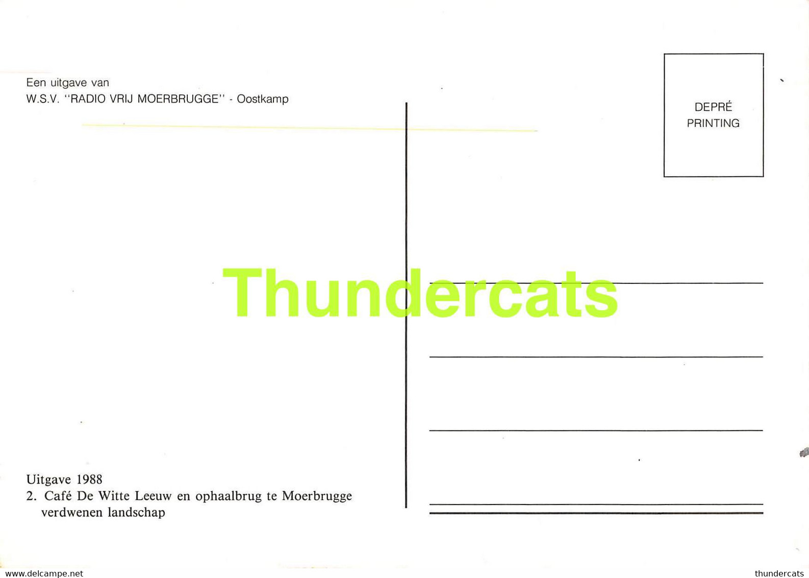 CPM CAFE DE WITTE LEEUW EN OPHAALBRUG TE MOERBRUGGE J. VALCKE 1988 - Oostkamp