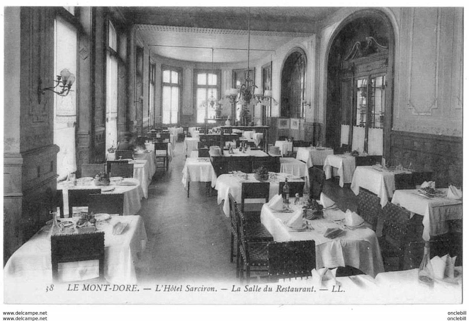 Le Mont Dore Puy De Dome 2 CPA Intérieur Hotel Sarciron 1910 état Superbe - Restaurants