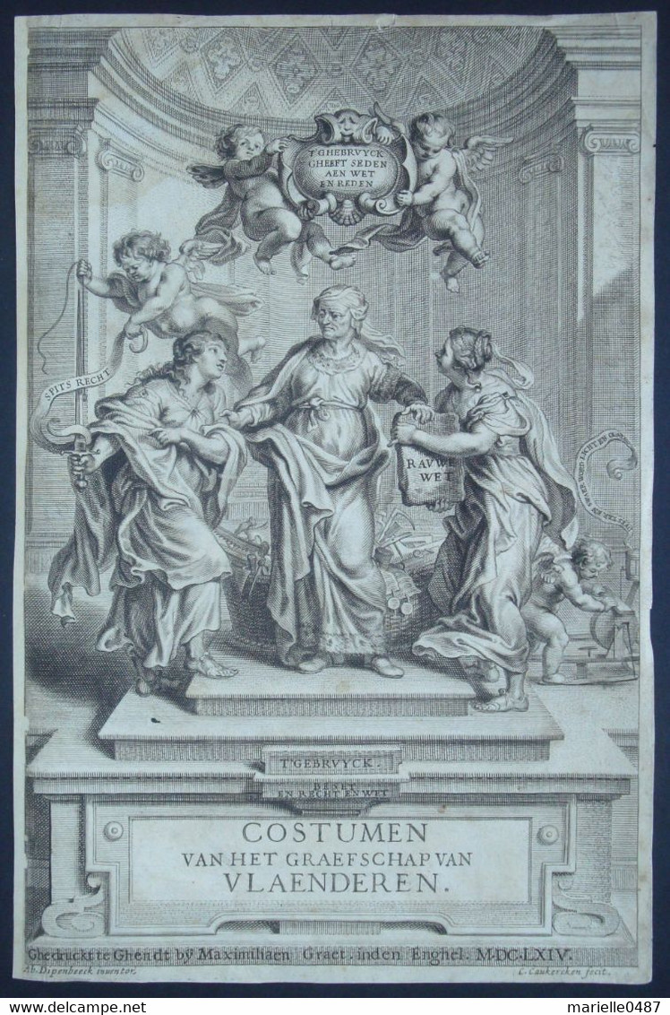 Abraham Van Dipenbeeck. Costumen Van Het Graefschap Van Vlaenderen Gand, M. Graet, 1664 - Oud